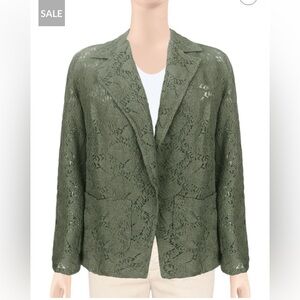Zenara woman Hestia Lace Jacket Large Sage Made In Italy 100% Cotton